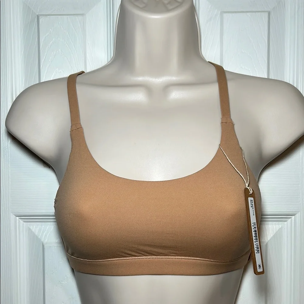 NWT SKIMS Fits Everybody Racerback Scoop Bralette in size small Ochre/Tan - Picture 6 of 8